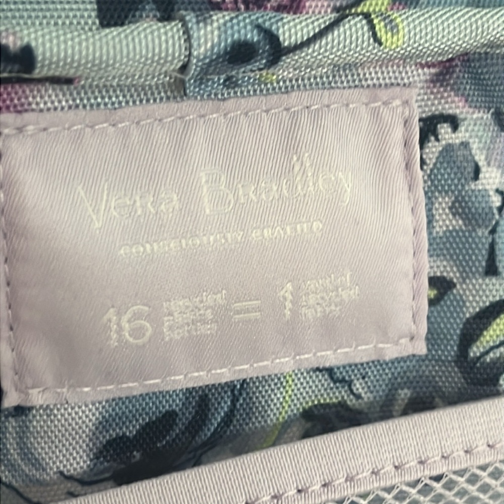 Sold‼️‼️ Like New Vera Bradley Blue & Lilac Rose Hanging Toiletries Travel Bag - Picture 3 of 12